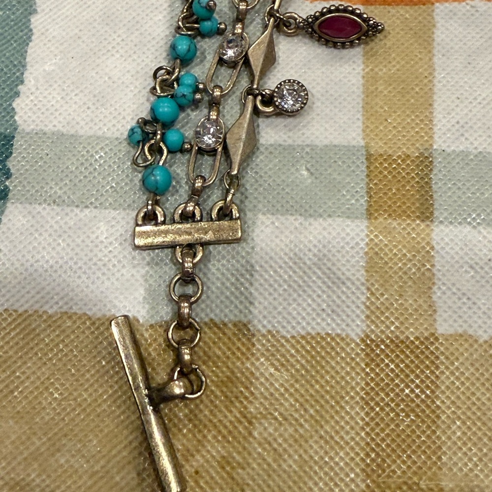 Chloe + Isabel Layered Charm Bracelet | Turquoise Beads - Picture 4 of 7